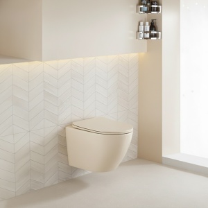 Vas de toaleta suspendat Mizu Cappuccino, rimless cu capac din duroplast cu softclose - Img 10