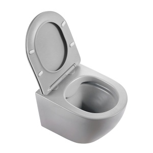Vas de WC suspendat Mizu Grey Matt, rimless cu capac softclose - Img 5