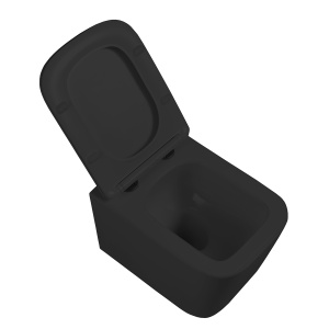 Vas WC PRO INES BLACK MAT, Sistem inovator de spalare Rimless Tornado, Suspendat, Ceramica sanitara - Img 3