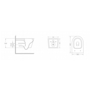 Vas WC PRO SOFIA BLACK MAT, Sistem inovator de spalare Rimless Tornado, Suspendat, Ceramica sanitara - Img 6