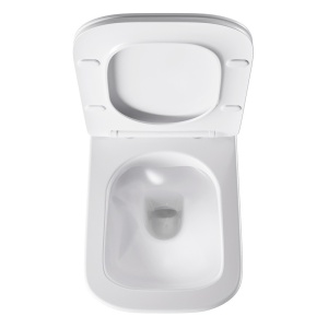 Vas WC suspendat Aqua White 02, rimless cu capac din duroplast si inchidere softclose - Img 9