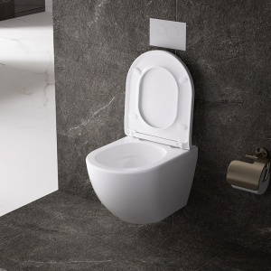 Vas WC suspendat Nero White cu sistem tornado, rimless si capac cu softclose - Img 2