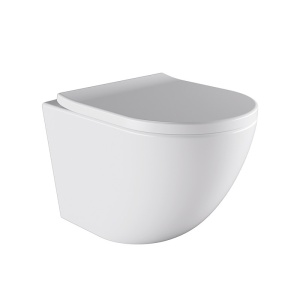 Vas WC suspendat Puro White 02, rimless cu capac din duroplast cu softclose