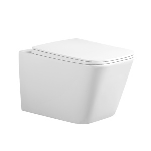 Vas WC suspendat Rain White Glossy, rimless cu capac softclose