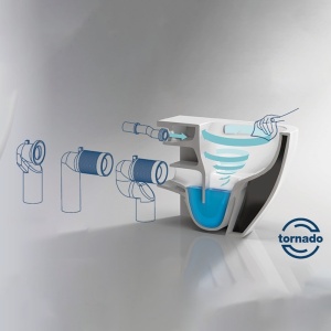 Vas WC suspendat Tornado Flow Gold, interior alb rimless cu capac softclose - Img 12