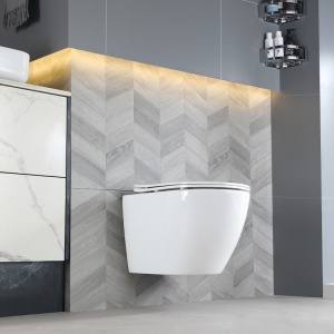 Vas WC suspendat Tornado Flow White rimless cu capac softclose - Img 4