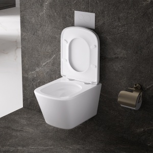 Vas WC suspendat Viva Tornado White, rimless, capac din duroplast cu softclose - Img 8