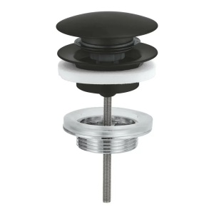 Ventil lavoar universal Grohe Push-Open negru mat click-clack