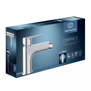Baterie bideu Ideal Standard Cerafine O argintiu mat cu ventil Click-Clack - Img 2