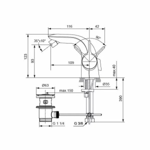 Baterie bideu Ideal Standard Melange Piccolo - Img 3