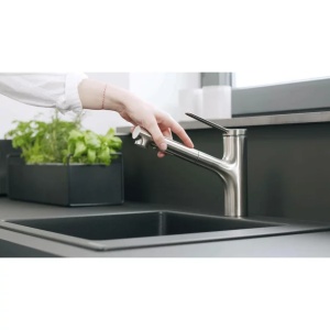 Baterie bucatarie cu dus extractibil Hansgrohe Zesis M33 monocomanda crom lucios - Img 2
