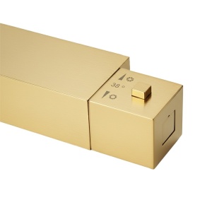 Baterie cadă-duș cu termostat, auriu periat T202 - Img 6