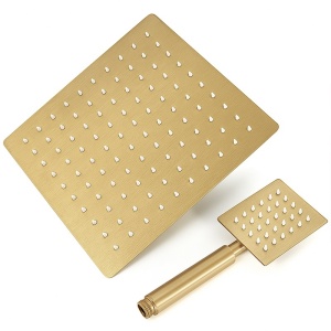Baterie de dus cu termostat si dus tip ploaie T151 auriu periat - Img 19