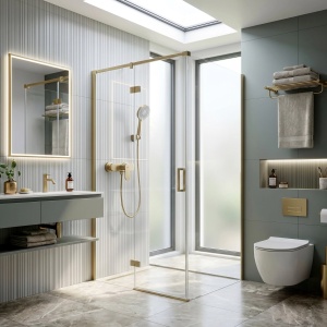Baterie de dus REA Drop Brush Gold - Img 2