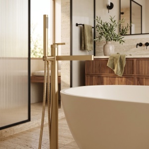 Baterie de pardoseala pentru cada Rea Grace Brush Gold - Img 4