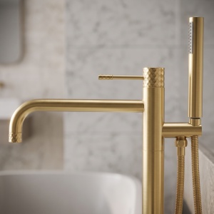Baterie de podea pentru cada Rea Lungo Diamond Brush Gold - Img 3