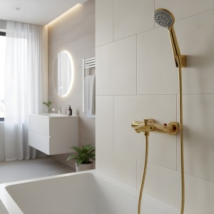 Baterie dus cu termostat si cu montaj pe perete, T205 Gold