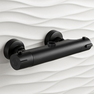 Baterie dus cu termostat si montaj pe perete T203 Black - Img 2