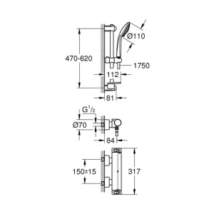 Baterie dus termostatata Grohe Grohtherm 2000 cu set de dus Euphoria crom lucios - Img 4