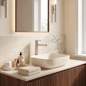 Baterie inalta pentru lavoar Rea Grace brush nickel - Img 2