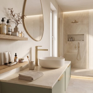 Baterie inalta pentru lavoar Rea Grace Brushed Gold - Img 5