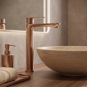 Baterie inalta pentru lavoar Rea Logan Brush Copper - Img 7