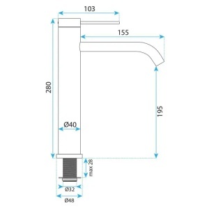 Baterie inalta pentru lavoar Rea Rivo Black High - Img 11