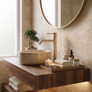 Baterie inalta pentru lavoar Rea Venti Brush Gold - Img 6