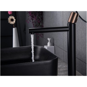 Baterie inalta pentru lavoar VELDMAN SOFIA Black Rose Gold - Img 3