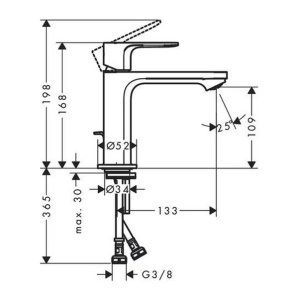 Baterie lavoar Hansgrohe Rebris S negru mat cu ventil Pop-Up - Img 2