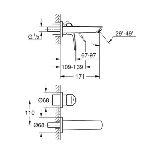 Baterie lavoar incastrata Grohe Eurosmart New S crom lucios - Img 3