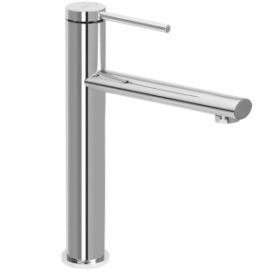 Baterie Lavoar REA OVAL CROM High, Montaj Pe Blat, Capat Fix, Monocomanda, Inaltime 27 Cm, Crom - Img 2