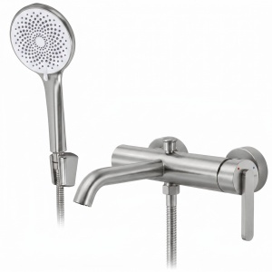Baterie pentru cada Rea Ontario Side nichel periat cu set de dus inclus