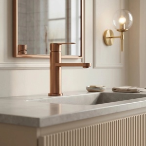 Baterie pentru lavoar Rea Arcos Brush Copper - Img 3