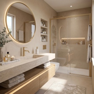 Baterie pentru lavoar Rea Venti Brush Gold Low - Img 4