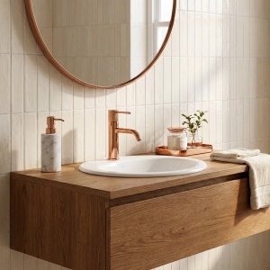 Baterie pentru lavoar Rea Venti Copper Low - Img 3