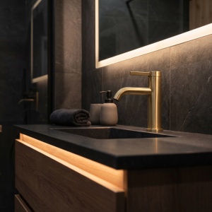 Baterie pentru lavoar Rivo, Culoare Gold Brush - Img 9