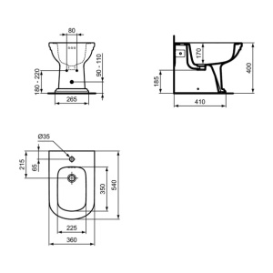 Bideu pe pardoseala Ideal Standard Atelier Calla BTW alb lucios - Img 10