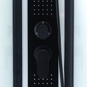 Cabina de dus cu hidromasaj, rame negre cadita alba Nina 90 x 90 cm - Img 11