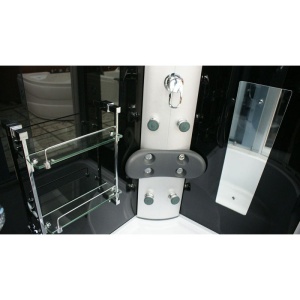 Cabina de dus cu sauna si hidromasaj montaj dreapta alba cu rame cromate 120 x 85 x 225 cm - Img 3