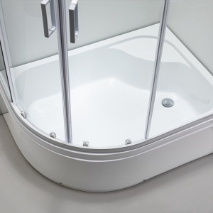 Cabina de dus din sticla securizata cu cadita de dus inalta montaj stanga Maja 115 x 85 cm - Img 9