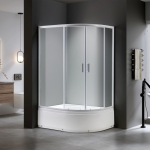 Cabina de dus din sticla securizata cu cadita de dus inalta montaj dreapta Maja 115 x 85 cm - Img 2