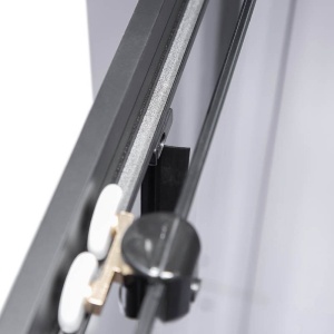 Cabina de dus din sticla securizata cu rame negre si cadita de dus slim gri BL30B/JUKO 90 x 90 cm - Img 9
