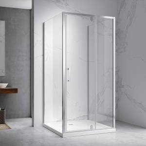 Cabina de dus dreptunghiulara cu 3 pereti si rame cromate KZ23D 100 x 90 cm - Img 2