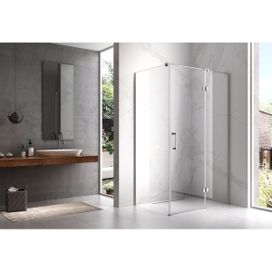Cabina de dus dreptunghiulara cu cadita de dus, Culoare Negru, Dimensiune 120X100 cm, Finisaj Crom - Img 3
