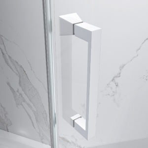 Cabina de dus dreptunghiulara din sticla securizata 6 mm si rame albe KZ03B 110 x 90 cm - Img 6