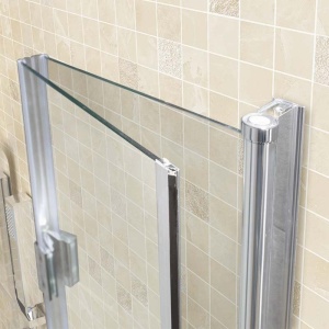 Cabina de dus dreptunghiulara din sticla securizata cu rame cromate si usi duble batante KZ1290A 80 x 80 cm - Img 10