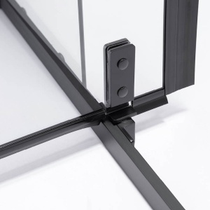 Cabina de dus dreptunghiulara din sticla securizata rame negre BS12D 90x80 cm - Img 11