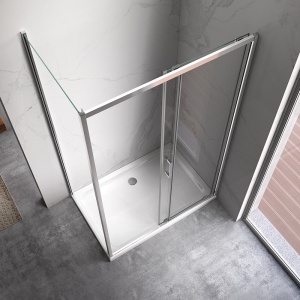 Cabina de dus dreptunghiulara dins ticla securizata cu rame cromata si cadita alba inclusa KZ103C-ST03C 120 x 80 cm - Img 8