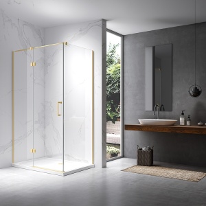 Cabina de dus dreptunghiulara Z-KZ03C auriu periat 120 x 90 cm sticla 6 mm - Img 2